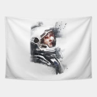 Astronaut Woman Tapestry