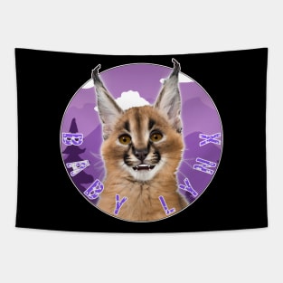 Baby lynx wild cat freedom Tapestry