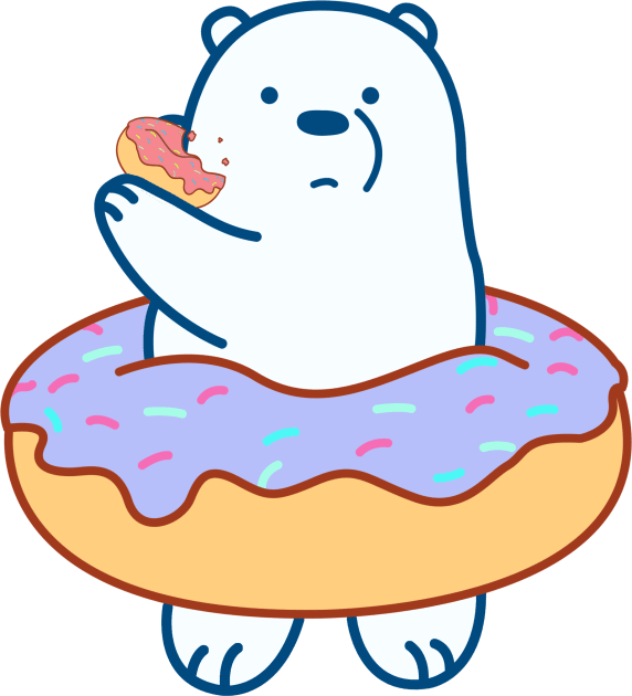 Ice Bear We Bare Bears Donut Kids T-Shirt by MMTees