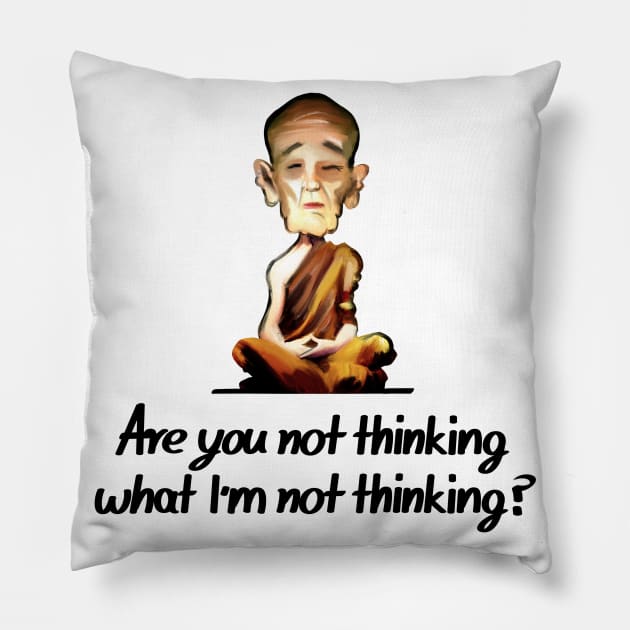No Thought Meditation Pillow by ILYOart
