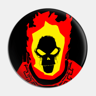 skull in hell fire Pin