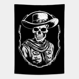 Skeleton Cowboy Western Tapestry