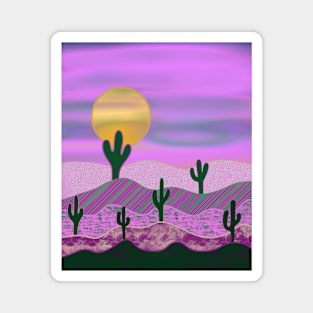 Cactus Landscape - Cactus Art Magnet