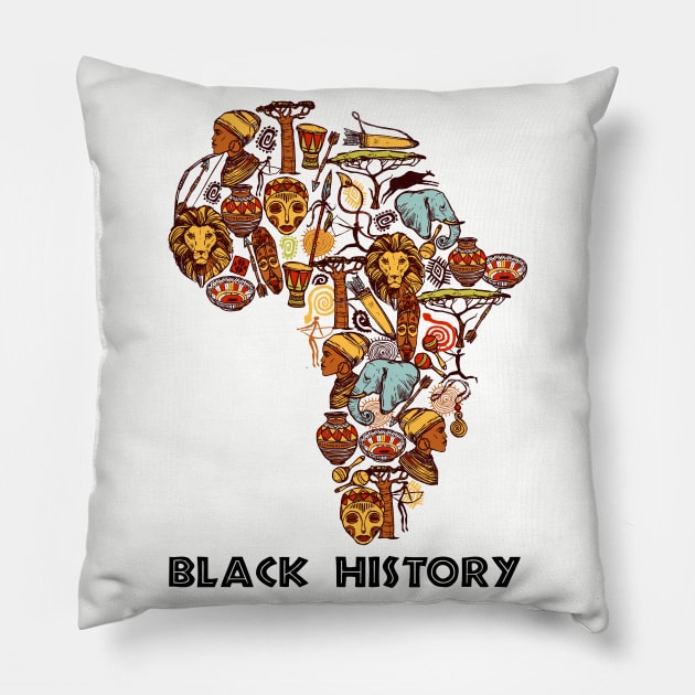 black history month african american Pillow by AwesomeDesignArt