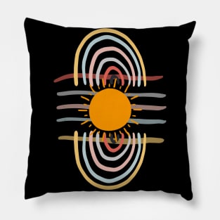 multicolor abstract sun illustration Pillow