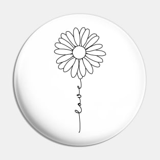 Line drawing Flower Daisy Pin