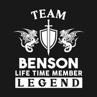 Benson Name T Shirt - Benson Life Time Member Legend Gift Item Tee T-Shirt