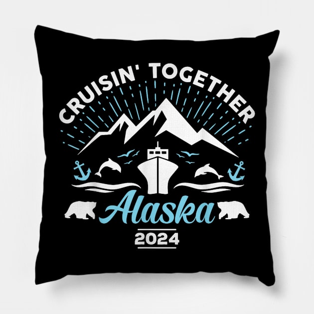 Alaska Cruise 2024 Family Friends Pillow by lunacreat