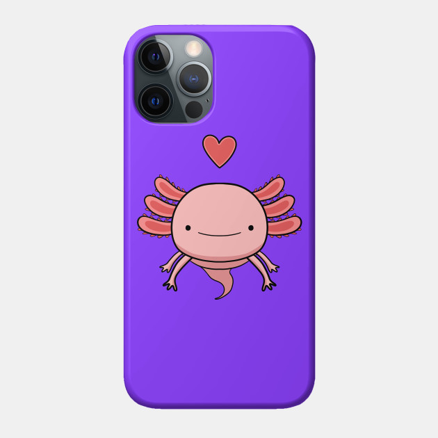 Axolotl Love Heart Drawing Cute Axolotl Phone Case Teepublic