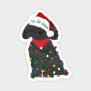 Labradoodle Decorated with Christmas Lights Magnet