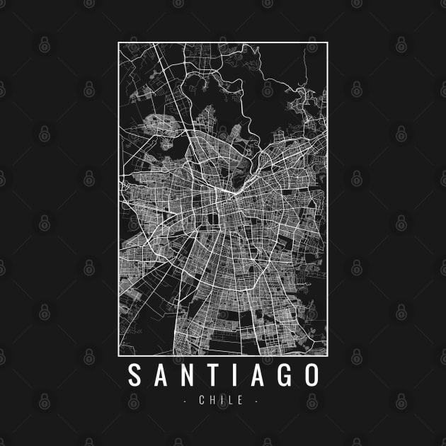 Santiago Chile Minimalist Map by Mapagram