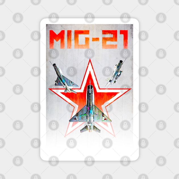 MIG 21 Fighter Jet Magnet by Pitmatic