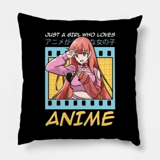 Cute & Funny Just A Girl Who Loves Anime Pillow