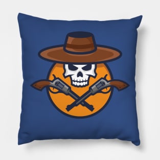 Cowboy skeleton with revolvers Pillow