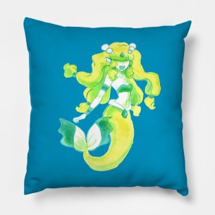 Yellow and Green Mermaid Pillow