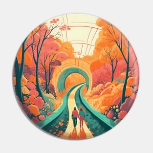 Tunnel of Love, Ukraine cartoon illustration Pin