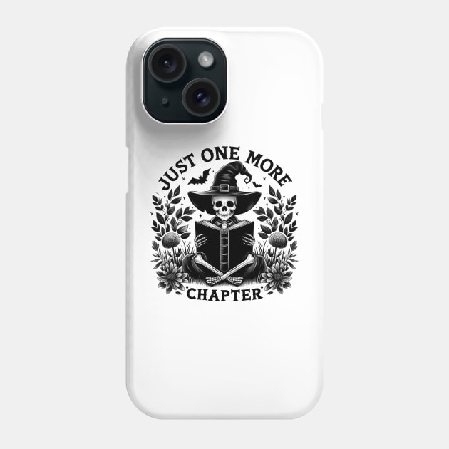 "Just One More Chapter" Skeleton Reading Phone Case by FlawlessSeams