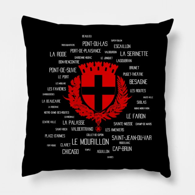 Toulon districts emblem red Pillow by udezigns