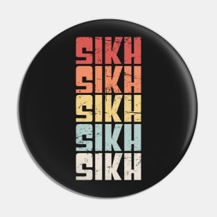 Retro 70s SIKH Text Pin