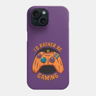 I'd Rather Be Gaming Halloween Pumpkin Controller Funny Gamer Phone Case