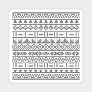 Aztec Influence Pattern Gray on White Magnet