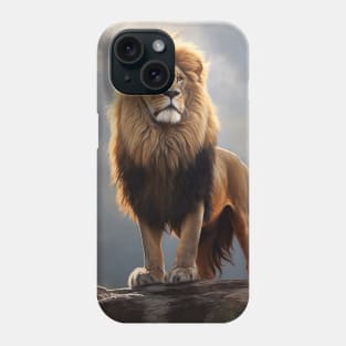 Majestic Grandeur: The Hyperrealistic Oil Painting of an Amazing Zoo Lion Phone Case