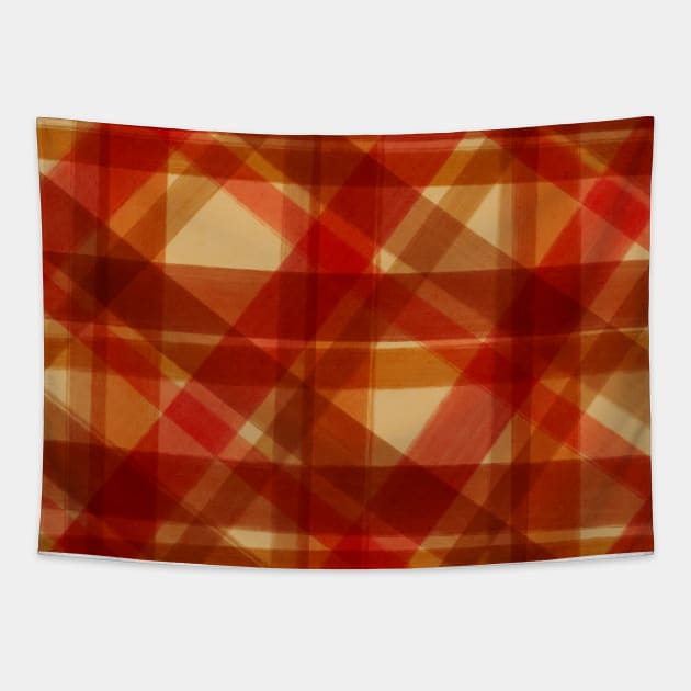 Painted Plaid in Red Tapestry by OpalEllery