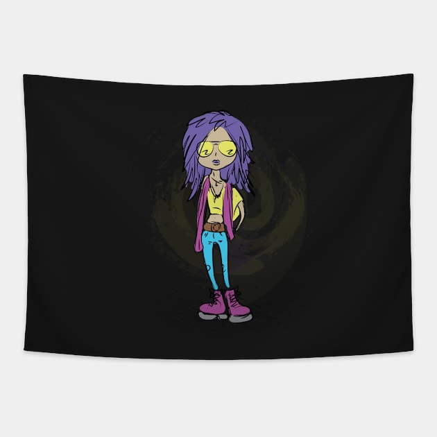 Rock teenager girl Tapestry by naum