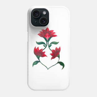 Hand drawn red floral motif Phone Case