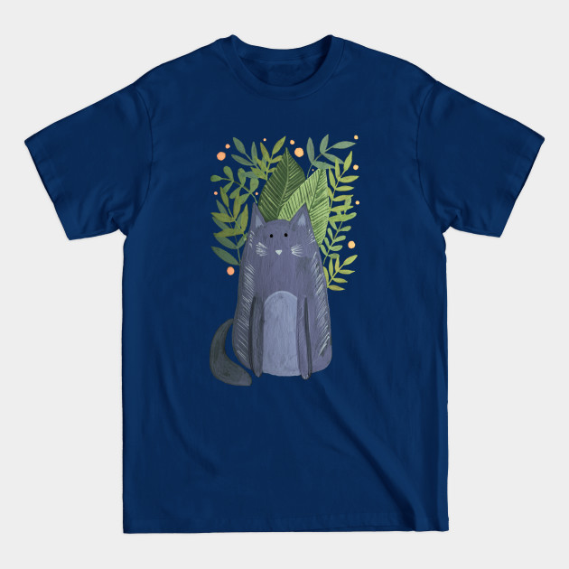 Disover Cat and foliage - grey autumn - Cat - T-Shirt