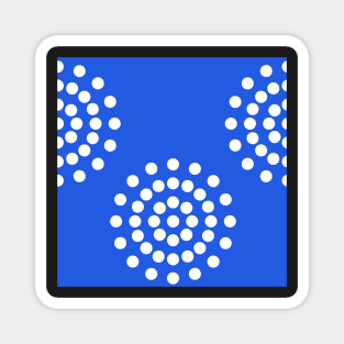 Pattern with white dots on blue background Magnet