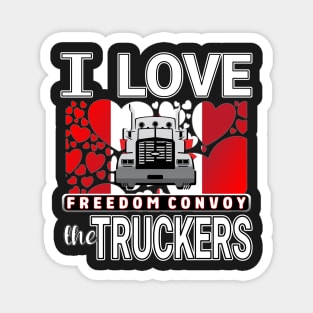 CONVOY OF CANADIAN TRUCKERS FOR FREEDOM WE LOVE YOU TRUCKERS WHITE LETTERS Magnet