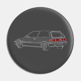 Honda Civic EF Hatchback Sketch Pin