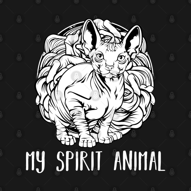 Sphynx Cat - My Spirit Animal - Cute Line-Art Cat by Lumio Gifts