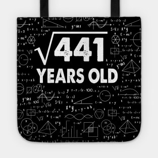 21 years old 21th birthday Gift Square Root of 441 Science Lover Gifts Bday Tote