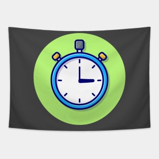 Stopwatch Timer Cartoon Vector Icon Illustration Tapestry