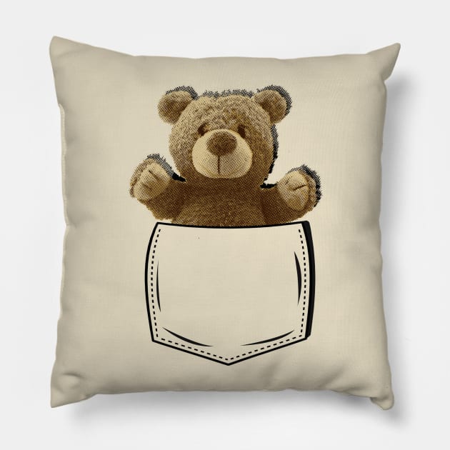 Pocket Bear Pillow by ArtDiggs