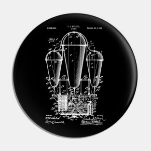 Hot Air Balloon Airship Vintage Patent 1911 Pin