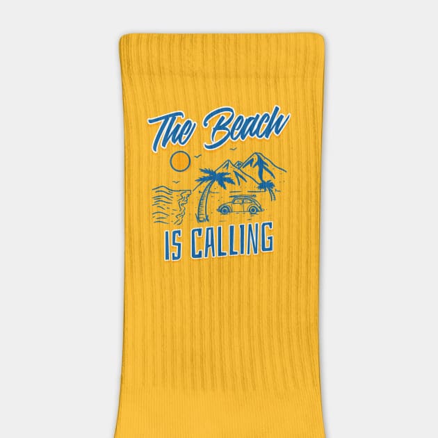 Vintage Retro The Beach is Calling Home is where the beach is by Joaddo