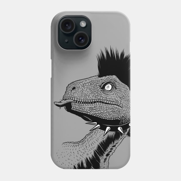 Crested punk velociraptor Phone Case by albertocubatas