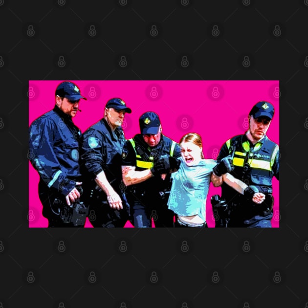 greta thunberg arrested pop art by oryan80