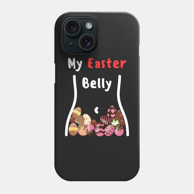 Funny Chocolate Eggs Chocolate Bunny Full belly Easter Feast Phone Case by Artstastic