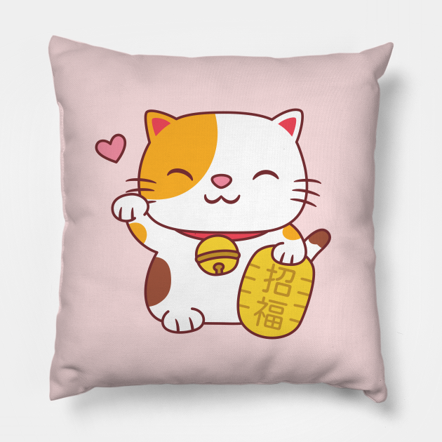 maneki neko pillow