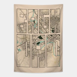 Baghdad, Iraq City Map Typography - Vintage Tapestry