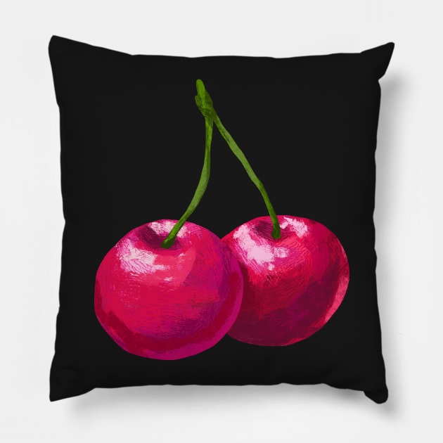 Cherries Pillow by pastanaut