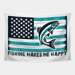 FISHING MAKES ME HAPPY Funny Quote Hilarious Sayings Humor Gift Tapestry