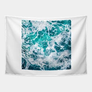 Ocean foam, Blue Ocean Summer Beach Waves Tapestry