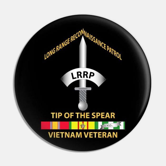 Badge - LRRP - Tip of the Spear - Vietnam Vet w SVC Pin by twix123844