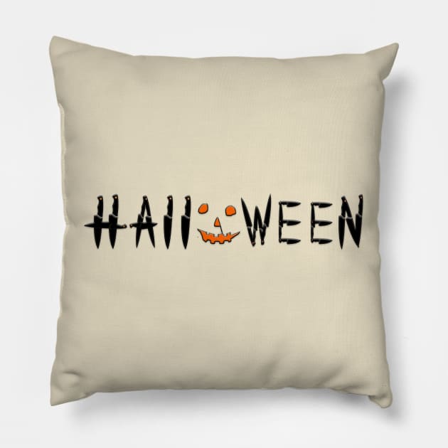 Knife Halloween Pillow by PSR Designs