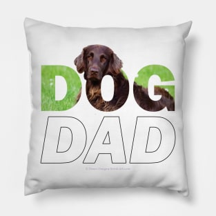 Dog Dad - flatcoat oil painting wordart Pillow